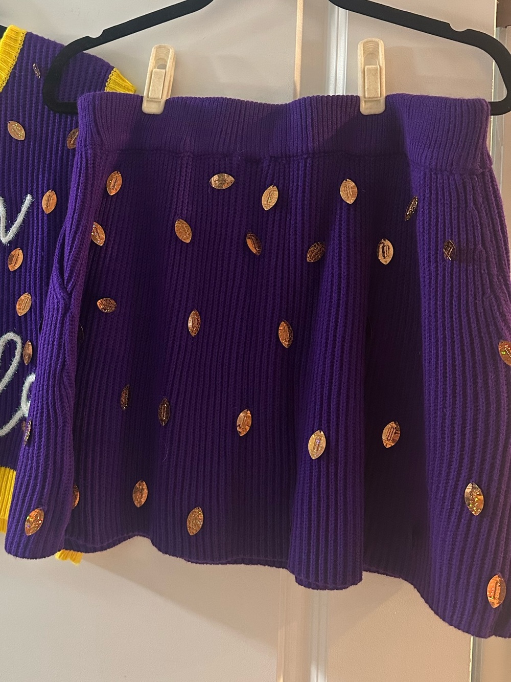 Queen of Sparkles Football Skirt - Purple and Gold